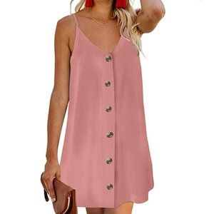 Women’s V Neck Spaghetti Shoulder Strap Sleeveless Mini Dress